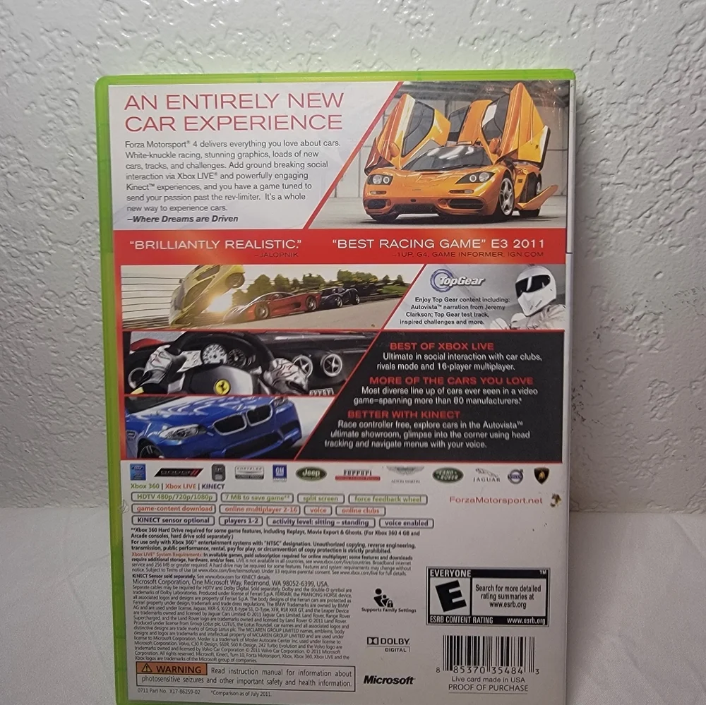 Forza Motorsport 4 Microsoft Xbox 360, 2011 With Manual Tested